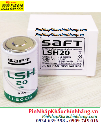 Saft LSH20, Pin nuôi nguồn Saft LSH20 Lithium 3.6V 13000mAh chính hãng, Xuất xứ Pháp 